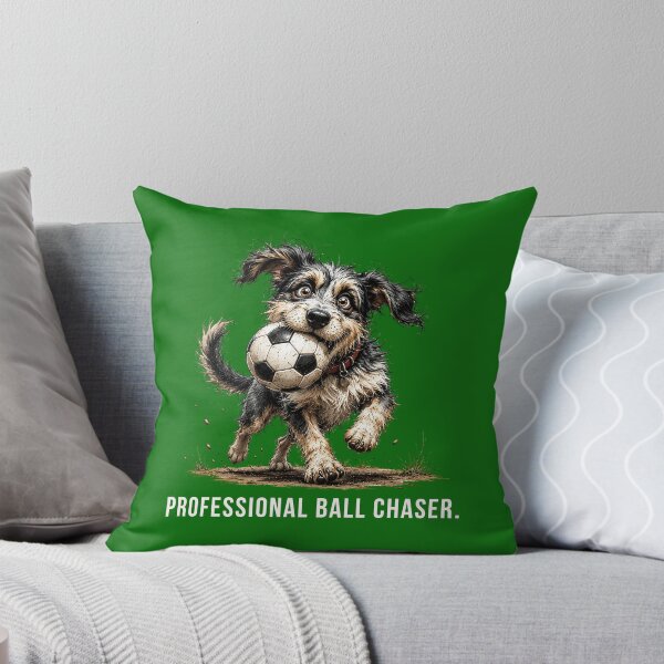 Item preview, Professional Ball Chaser – Football Scruffy Dog Illustration designed and sold by PAPIRO SIGLO XXI.