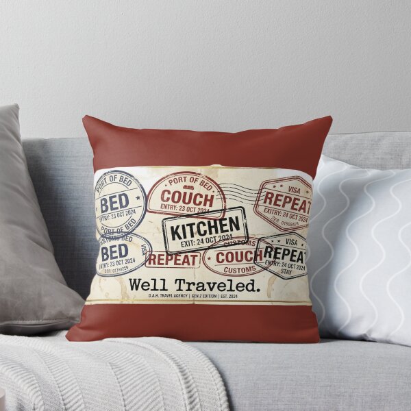 Item preview, Well Traveled Bed Couch Kitchen Repeat Funny Sticker designed and sold by BooDesignStudio.