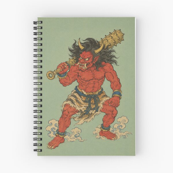 Item preview, Oni Japanese Demon - Red Ogre & Kanabo Club, Ukiyo-e Woodblock Art designed and sold by Planthem.