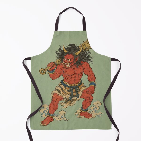 Item preview, Oni Japanese Demon - Red Ogre & Kanabo Club, Ukiyo-e Woodblock Art designed and sold by Planthem.