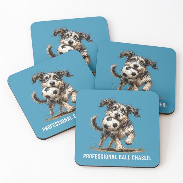 Item preview, Professional Ball Chaser – Soccre Scruffy Dog Illustration designed and sold by PAPIRO SIGLO XXI.