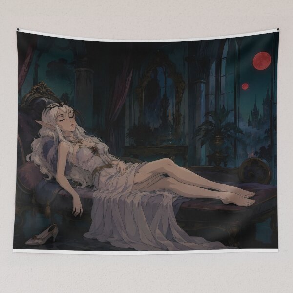 Item preview, Moonlit Elf Princess – Dark Fantasy Gothic Anime Art designed and sold by Hollow Moon Studios..