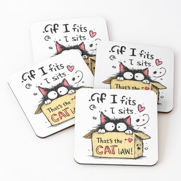 Item preview, If I Fits I Sits – Funny Cat in a Box Cartoon Cat Lover Design designed and sold by vansaidshop ⭐⭐⭐⭐⭐.