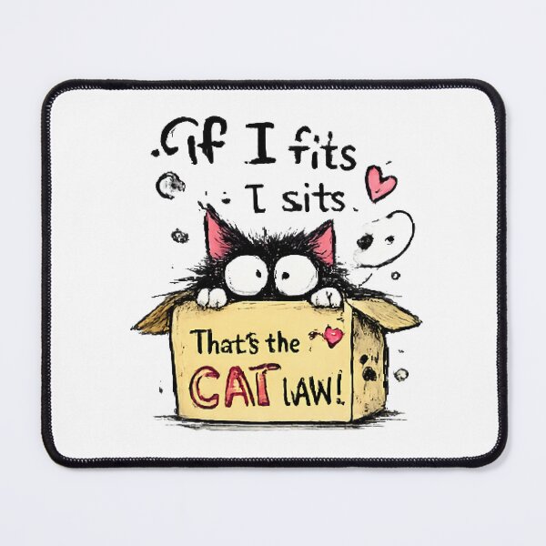 Item preview, If I Fits I Sits – Funny Cat in a Box Cartoon Cat Lover Design designed and sold by vansaidshop ⭐⭐⭐⭐⭐.