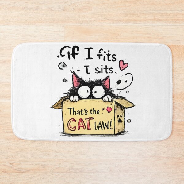 Item preview, If I Fits I Sits – Funny Cat in a Box Cartoon Cat Lover Design designed and sold by vansaidshop ⭐⭐⭐⭐⭐.