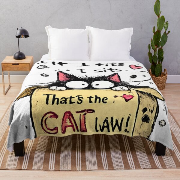 Item preview, If I Fits I Sits – Funny Cat in a Box Cartoon Cat Lover Design designed and sold by vansaidshop ⭐⭐⭐⭐⭐.