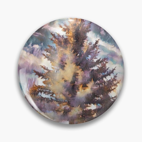 Item preview, Abstract Impressionist Winter Pine Tree Digital Art designed and sold by BalkanBloom.
