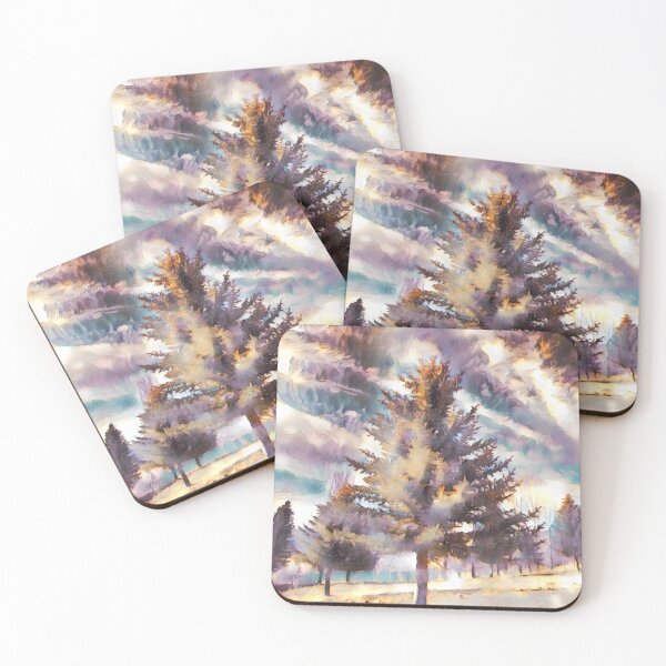 Item preview, Abstract Impressionist Winter Pine Tree Digital Art designed and sold by BalkanBloom.