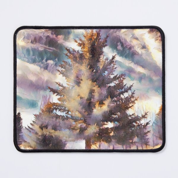Item preview, Abstract Impressionist Winter Pine Tree Digital Art designed and sold by BalkanBloom.