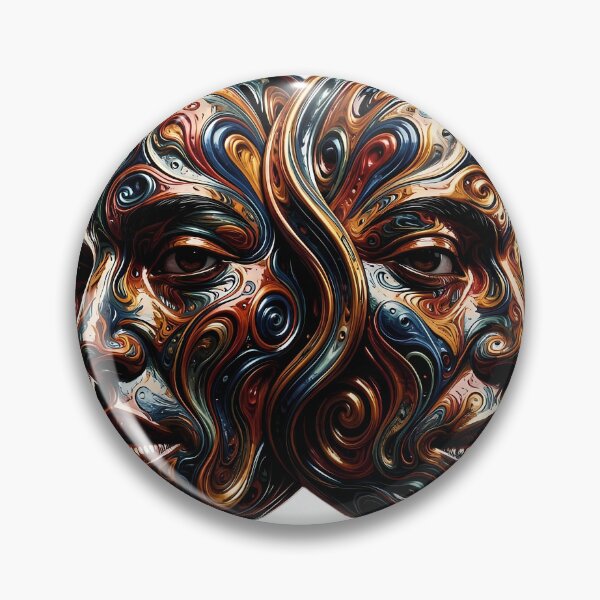 Item preview, Gemini Duality: Swirling Cosmic Faces designed and sold by SupernovaNote.