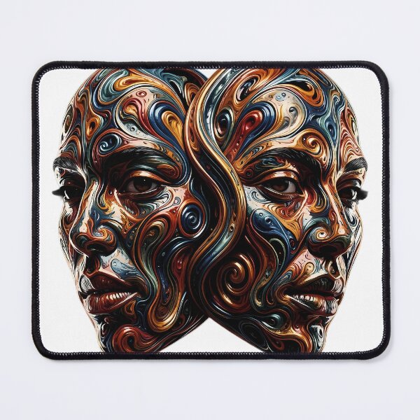 Item preview, Gemini Duality: Swirling Cosmic Faces designed and sold by SupernovaNote.