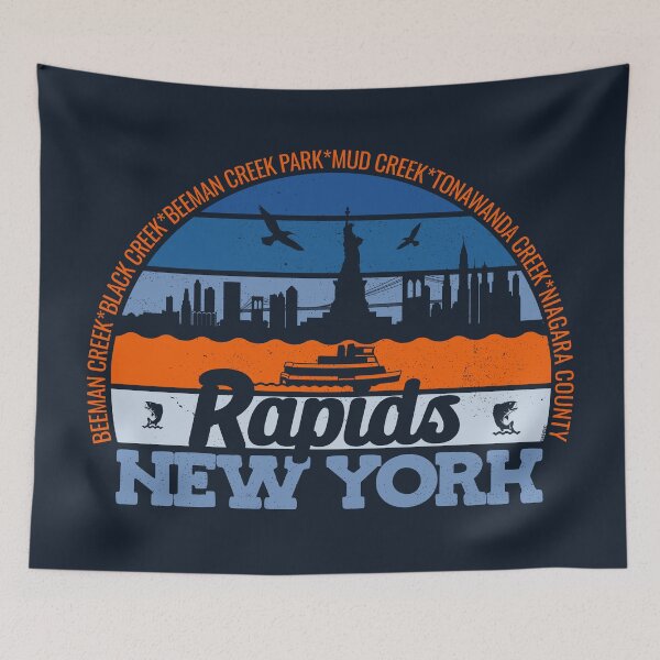 Item preview, Rapids New York Sunset Retro Vintage Local Pride Logo designed and sold by CRHPOD20.