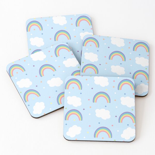 Item preview, Rainbow pattern with colored dots and clouds designed and sold by tornasolhaze.