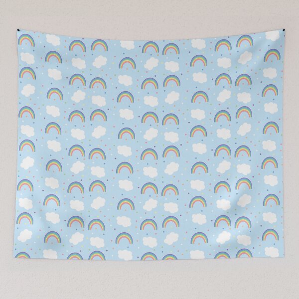 Item preview, Rainbow pattern with colored dots and clouds designed and sold by tornasolhaze.