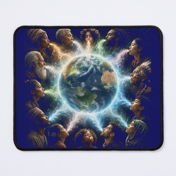Item preview, One Breath, One Planet | Human Unity Earth Art Print designed and sold by FunkyVista.