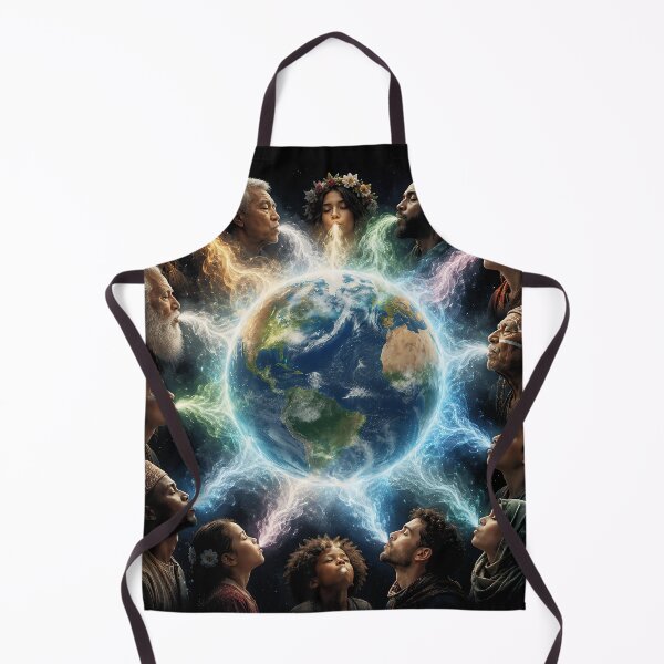 Item preview, One Breath, One Planet | Human Unity Earth Art Print designed and sold by FunkyVista.