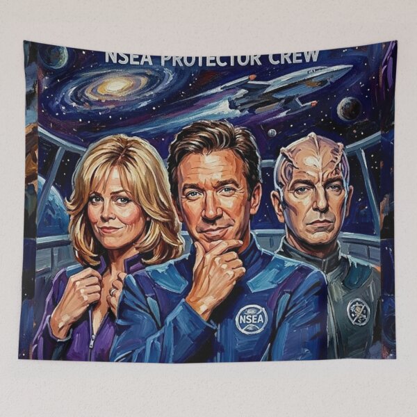 Item preview, Never Give Up, Never Surrender – Galaxy Quest Fine Art Print designed and sold by Art's Diner.