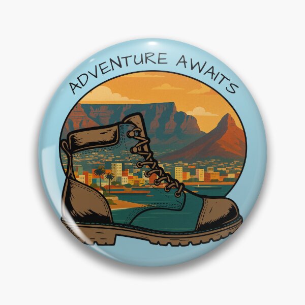 Item preview, Adventure Awaits Hiking Boot City Mountain Sunset designed and sold by d247.