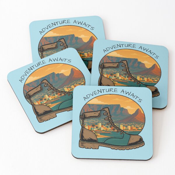 Item preview, Adventure Awaits Hiking Boot City Mountain Sunset designed and sold by d247.