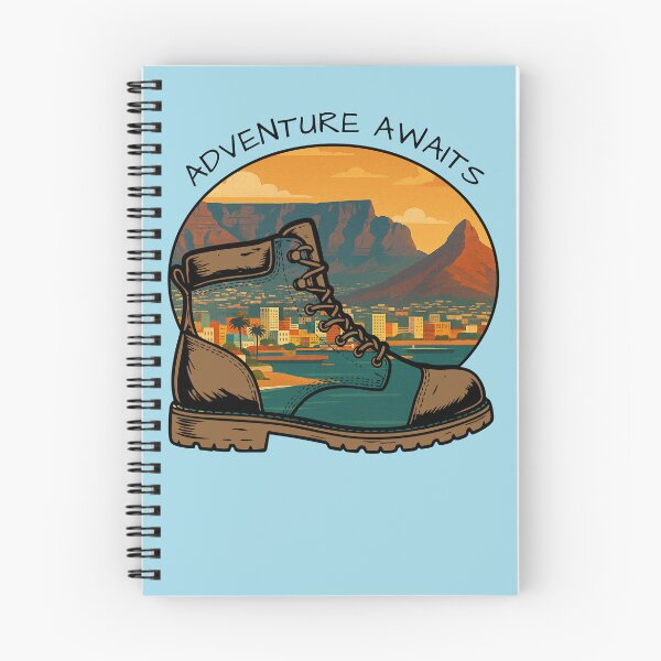 Item preview, Adventure Awaits Hiking Boot City Mountain Sunset designed and sold by d247.
