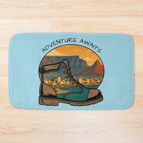 Item preview, Adventure Awaits Hiking Boot City Mountain Sunset designed and sold by d247.