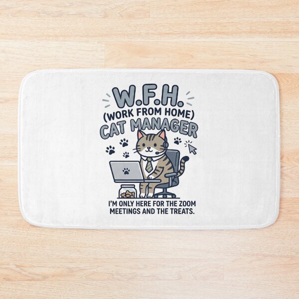 Item preview, Funny W.F.H. Cat Manager - Zoom Meetings & Treats T-Shirt designed and sold by BetonikDesigner.