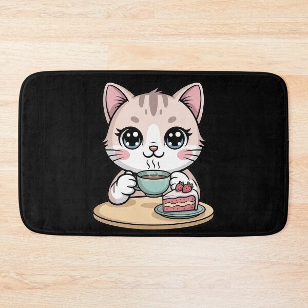 Item preview, Cute Kawaii Cat Afternoon Treat Illustration designed and sold by WikaKowalczyk.