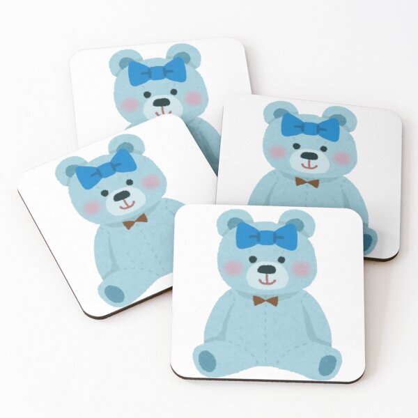 Item preview, Cute Blue Gingham Teddy Bear | Nursery Art Illustration designed and sold by Rawafi Art Studio.