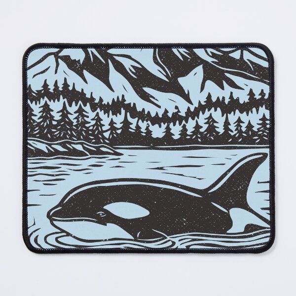 Item preview, Linocut Orca Folk Art Killer Whale Vintage Nautical designed and sold by Y-Vibes.