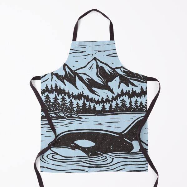 Item preview, Linocut Orca Folk Art Killer Whale Vintage Nautical designed and sold by Y-Vibes.