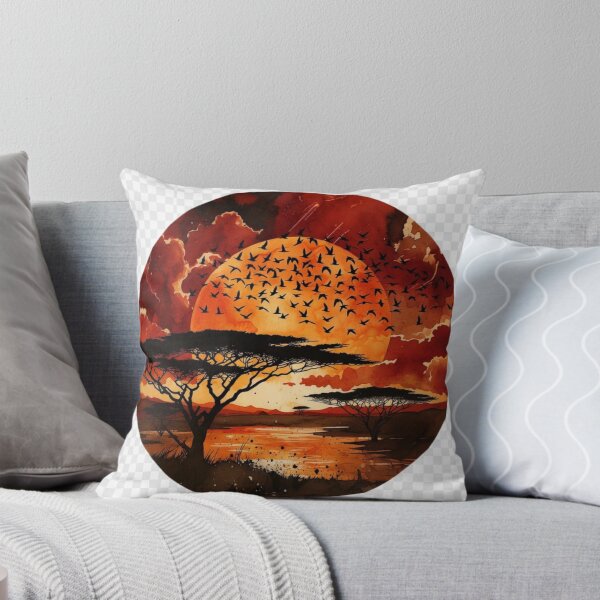 Item preview, Watercolor African Sunset Wall Art | Safari Landscape Printable Decor designed and sold by GalleryPeak.