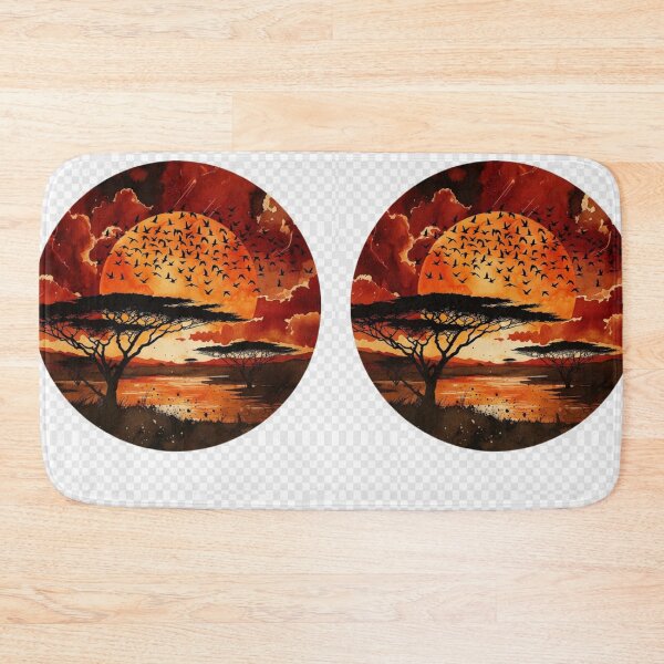 Item preview, Watercolor African Sunset Wall Art | Safari Landscape Printable Decor designed and sold by GalleryPeak.