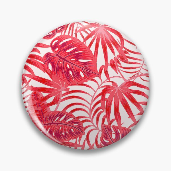Item preview, Tropical Island Red Palm Leaves Pattern  designed and sold by DEC02.