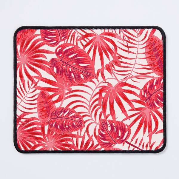 Item preview, Tropical Island Red Palm Leaves Pattern  designed and sold by DEC02.