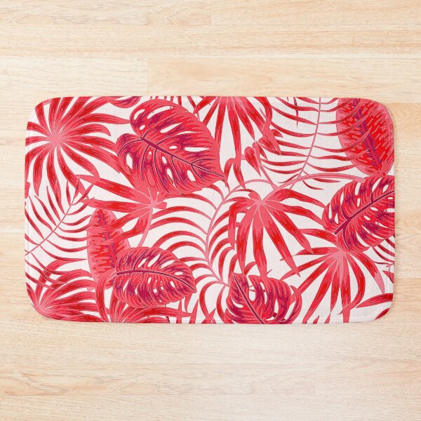 Item preview, Tropical Island Red Palm Leaves Pattern  designed and sold by DEC02.