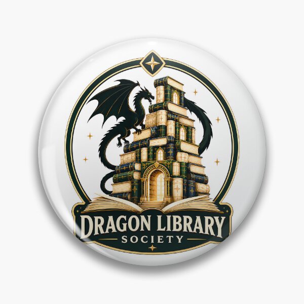 Item preview, Dragon Library Society | Fantasy Reader Book Dragon Emblem designed and sold by Digital Culture Studio.