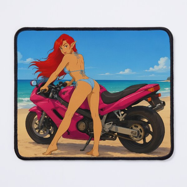 Item preview, Beach Elf Biker Girl – Summer Anime Motorcycle Aesthetic designed and sold by  Hollow Moon Studios..