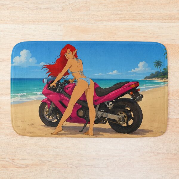 Item preview, Beach Elf Biker Girl – Summer Anime Motorcycle Aesthetic designed and sold by  Hollow Moon Studios..