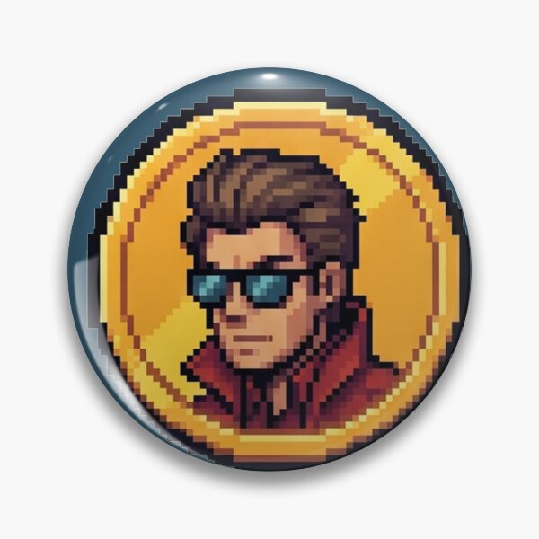 Item preview, Vintage Red Jacket Pompadour Guy Badge designed and sold by RamjoVerse.
