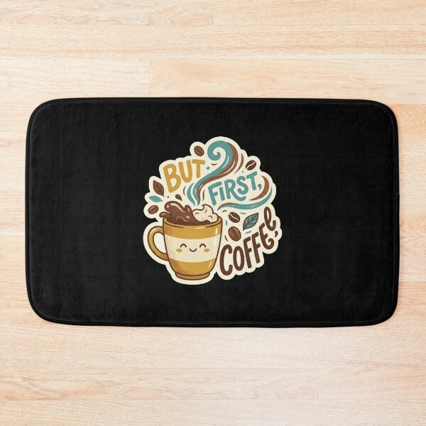Item preview, But First Coffee Cute Happy Mug Sticker designed and sold by Sketchlegacy.