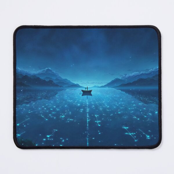 Item preview, Glowing Lake at Midnight — Fantasy Anime Landscape Art designed and sold by middelight-luna.
