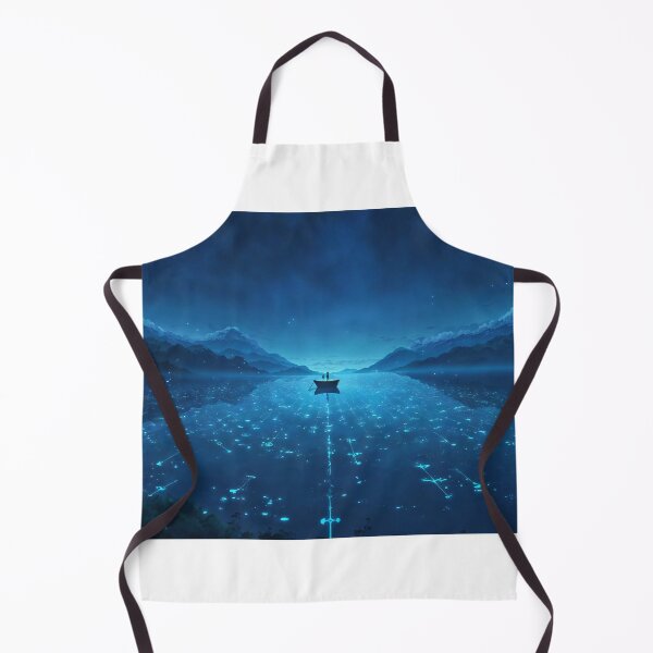 Item preview, Glowing Lake at Midnight — Fantasy Anime Landscape Art designed and sold by middelight-luna.