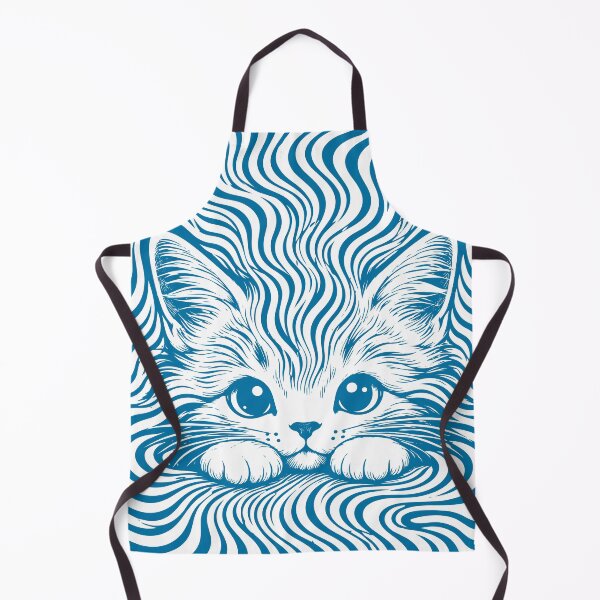 Item preview, Psychedelic Kitten Optical Illusion Black and White Cat Art designed and sold by ravuh.