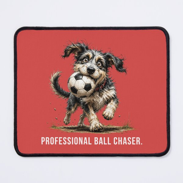 Item preview, Professional Ball Chaser – Soccre Scruffy Dog Illustration designed and sold by PAPIRO SIGLO XXI.