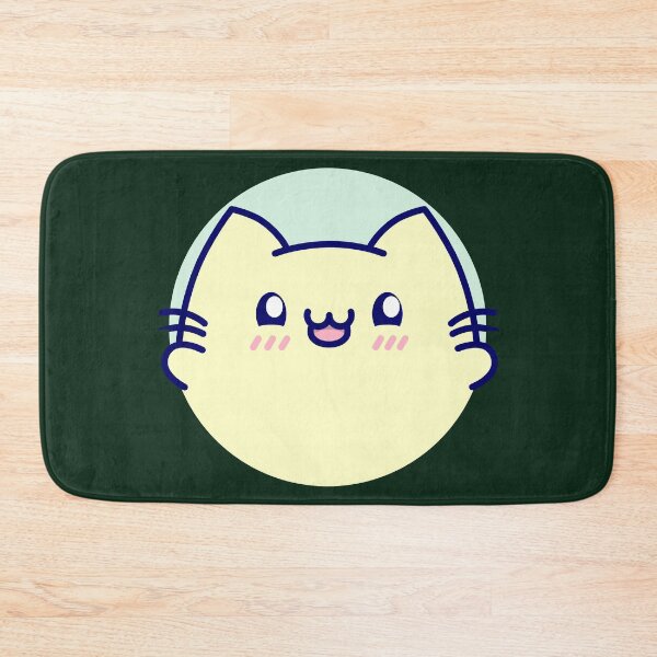 Item preview, Chineko Happily Peeking Out - Blushing Yellow Kawaii Cat designed and sold by ChinekoCat.