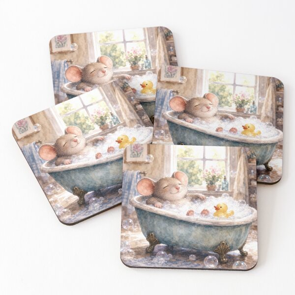 Item preview, Mouse Taking a Bubble Bath designed and sold by Maria Dryfhout.
