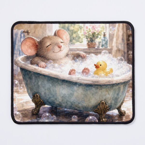 Item preview, Mouse Taking a Bubble Bath designed and sold by Maria Dryfhout.