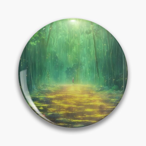 Item preview, The Glowing Path — Enchanted Forest Anime Landscape Art designed and sold by middelight-luna.