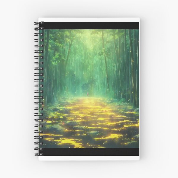 Item preview, The Glowing Path — Enchanted Forest Anime Landscape Art designed and sold by middelight-luna.