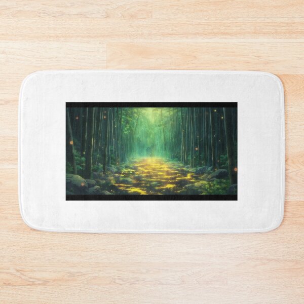 Item preview, The Glowing Path — Enchanted Forest Anime Landscape Art designed and sold by middelight-luna.